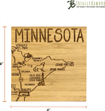 Load image into Gallery viewer, Totally Bamboo Minnesota State Puzzle 4 Piece Bamboo Coaster Set with Case