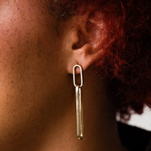Load image into Gallery viewer, 18k Gold-Plated Copper Paperclip Drop Earrings
