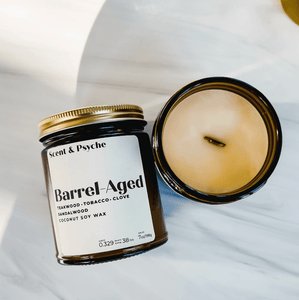 Barrel-Aged Scented Candle - 7oz Amber Jar