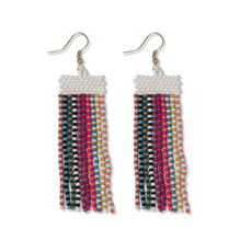 Load image into Gallery viewer, Adaline Alternating Two-Tone Strands Beaded Fringe Earring Multicolor
