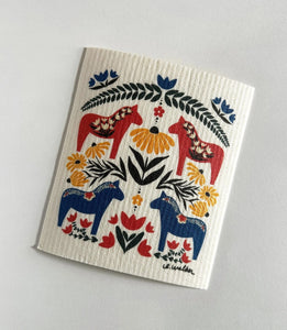 Dala Horse Swedish Dishcloth