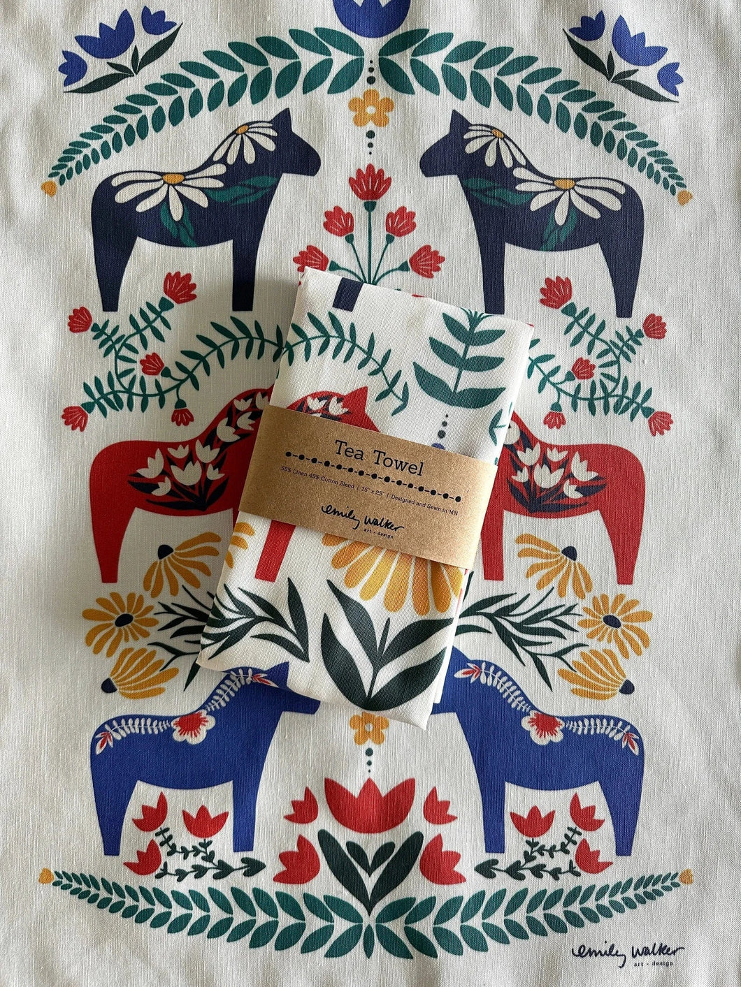 Dala Horse Tea Towel