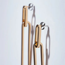 Load image into Gallery viewer, 18k Gold-Plated Copper Paperclip Drop Earrings
