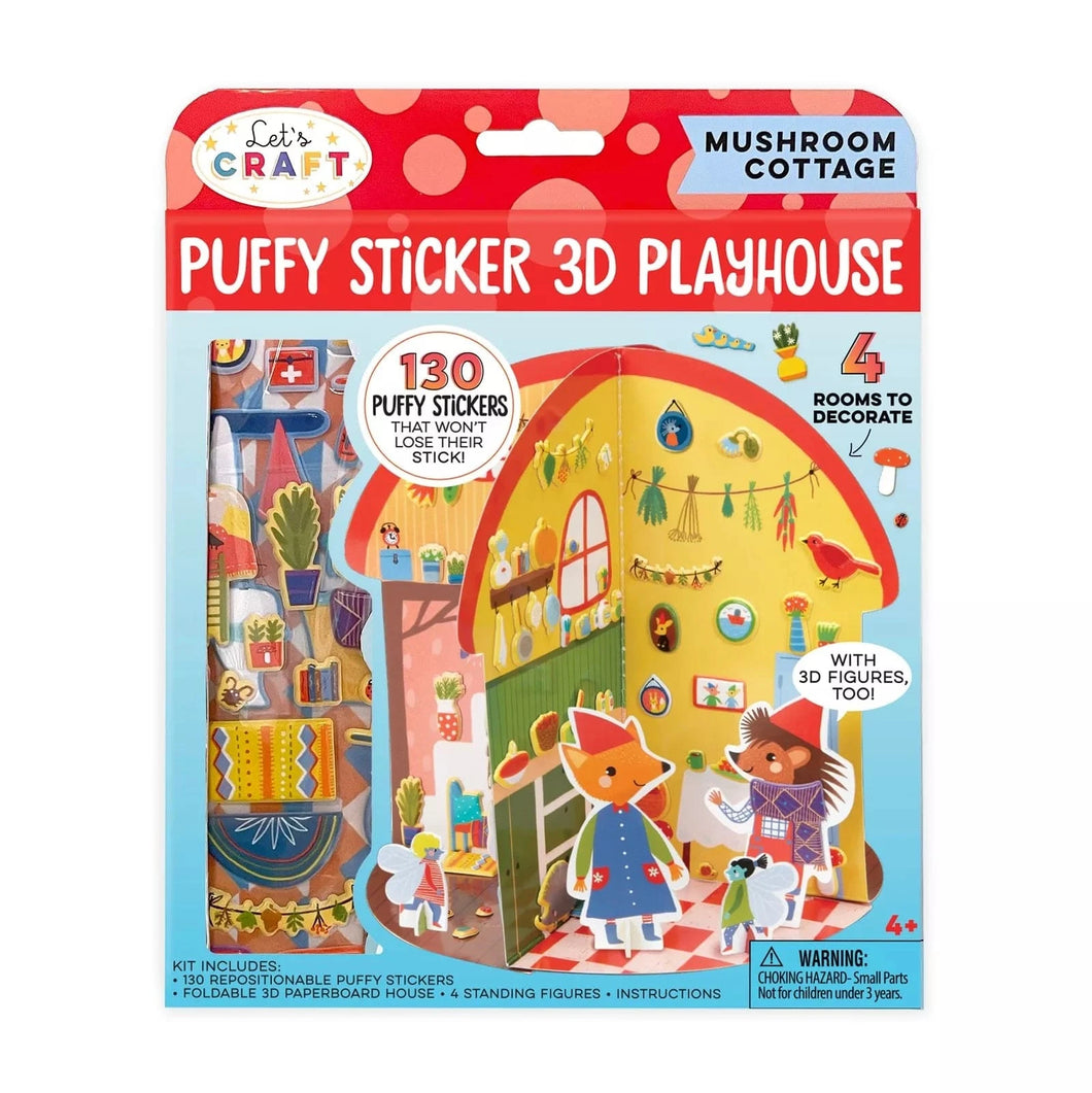 Puffy Sticker 3D Playhouse mushroom cottage