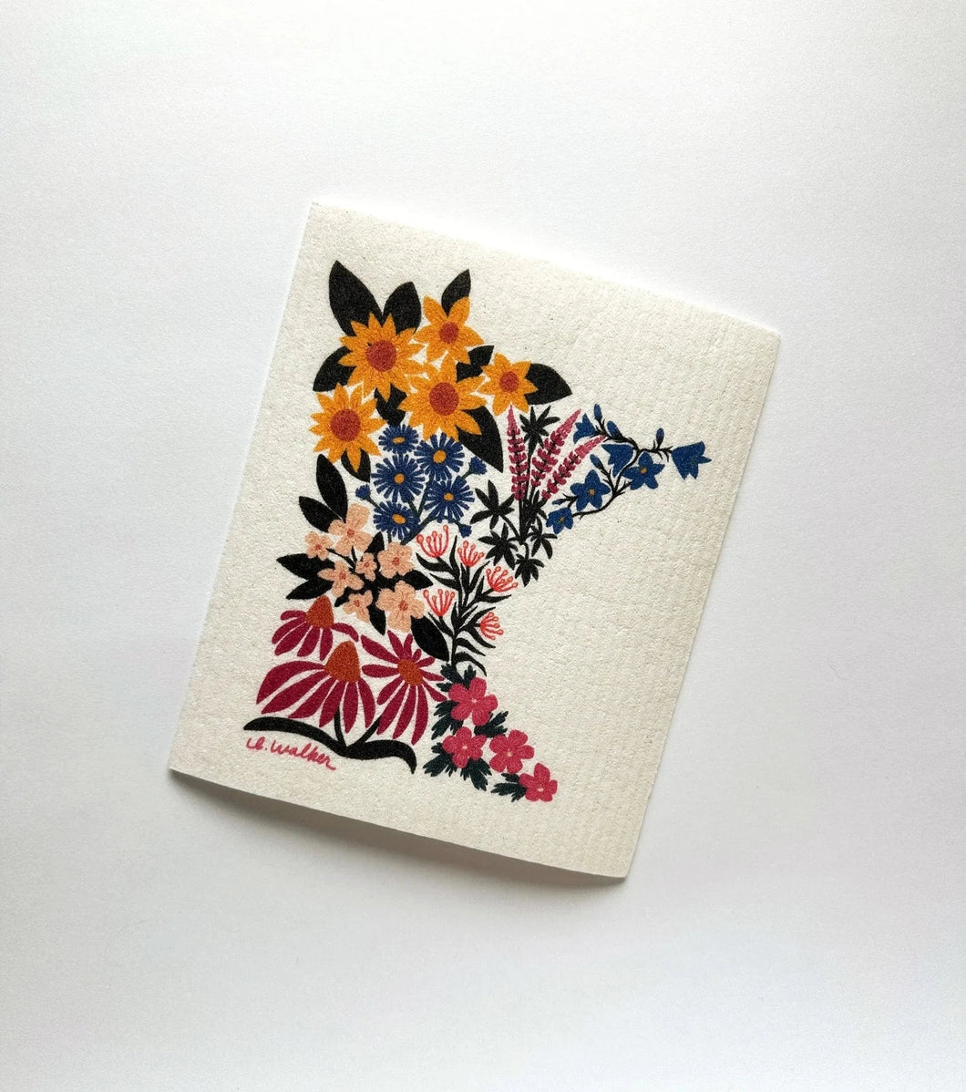 Minnesota Floral Swedish Dishcloth