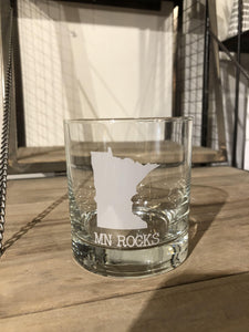Rocks Glass "MN Rock" Minnesota