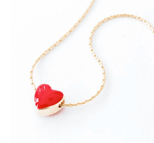 Load image into Gallery viewer, Tiny Red Heart Gold Filled Necklace
