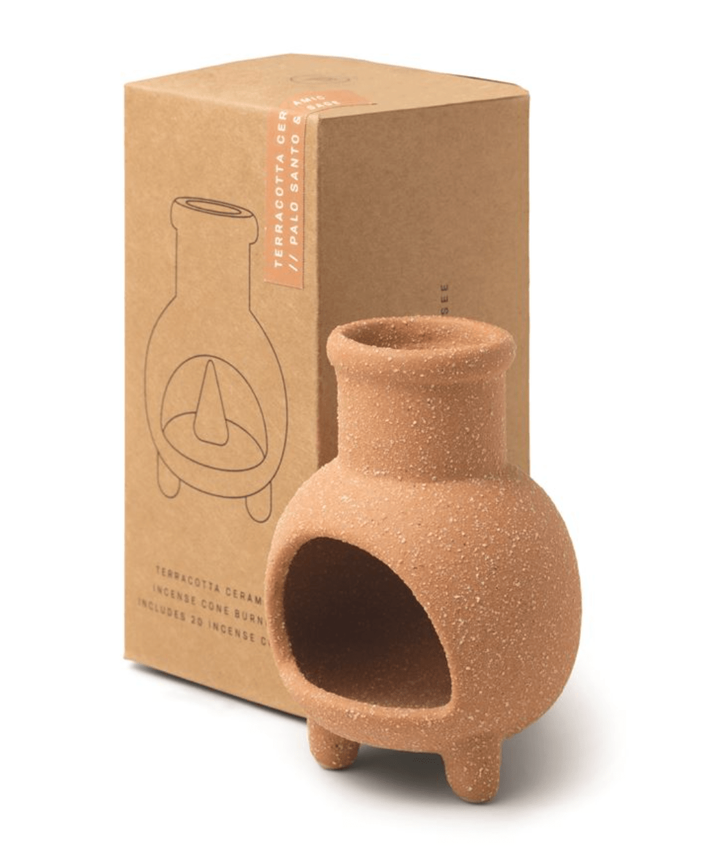 Terracotta Ceramic Chiminea Incense Cone Holder