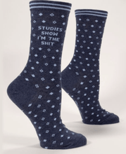 Load image into Gallery viewer, Studies Show I&#39;m The Shit Women&#39;s Crew Socks
